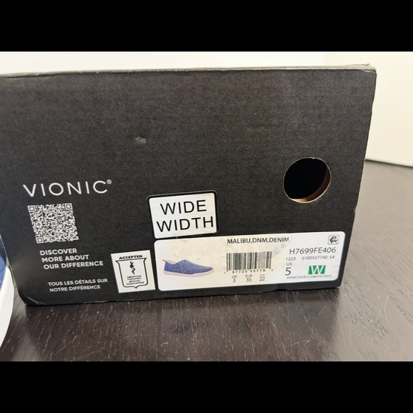 Vionic Beach Malibu Canvas Sneakers/Shoes Denim Blue Womens Size 5 Wide - Picture 15 of 16